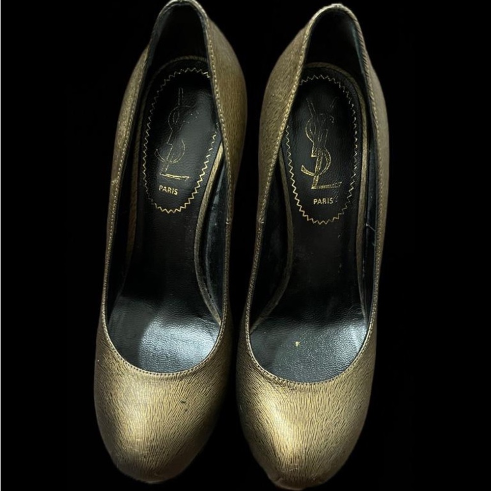 Yves Saint Laurent Paris Bronze Tribtoo High hidden platform size 35
